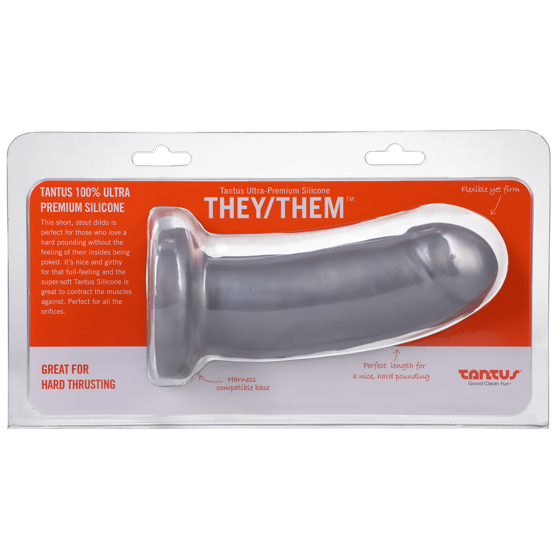 They/Them  Super Soft Silicone Dildo Silver 