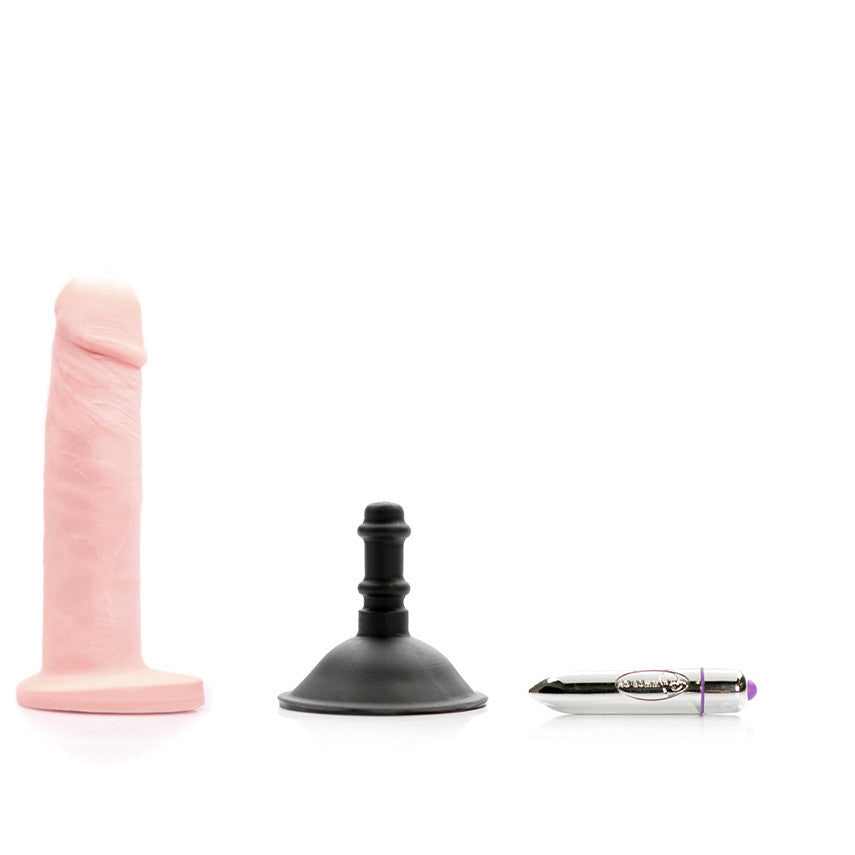 Silicone Alan O2 Dildo Vibrating Kit with Suction Cup 