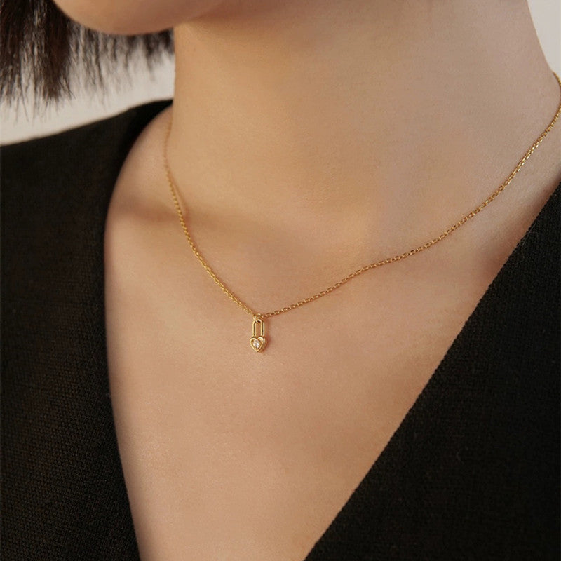 Gleam 14K Gold-Plated Lock Head Choker Necklace