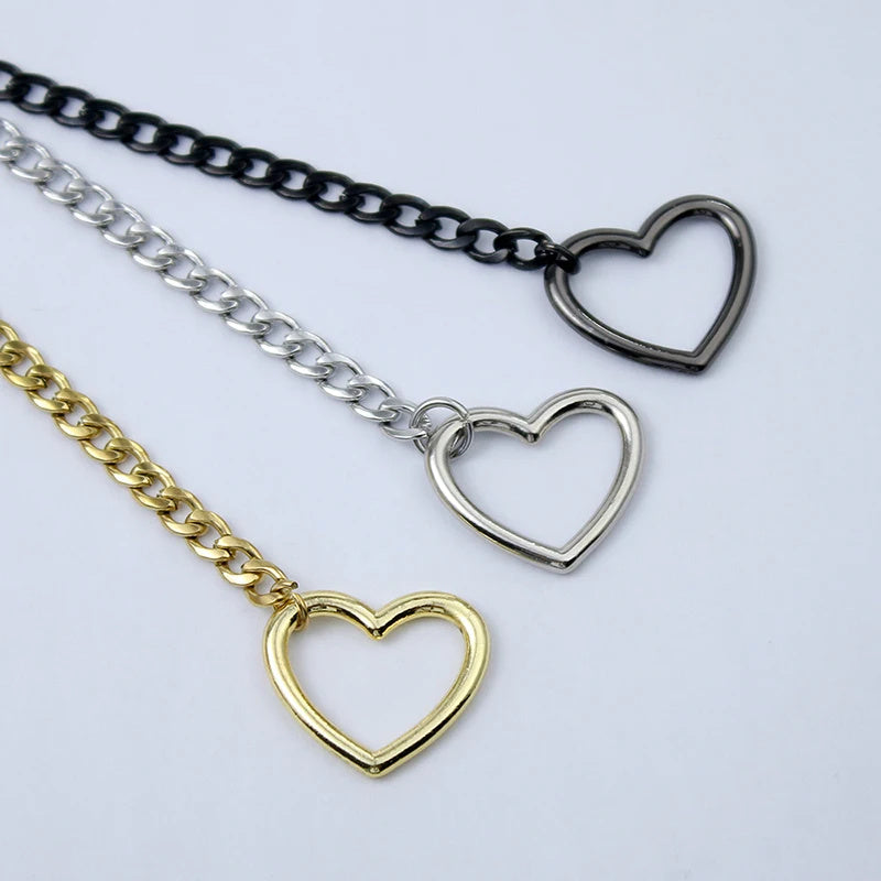 Slip Chain Day Collar Necklace with Heart O-Ring Lock and Key  Jewelry