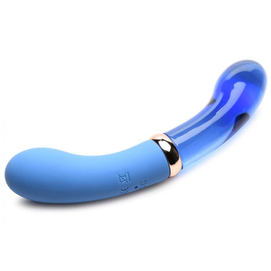 10X Bleu Dual Ended G-Spot Silicone and Glass Vibrator  Dildos