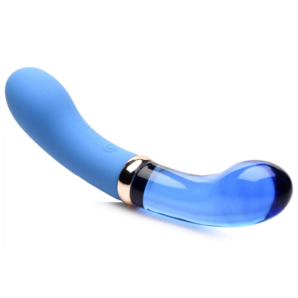 10X Bleu Dual Ended G-Spot Silicone and Glass Vibrator  Dildos