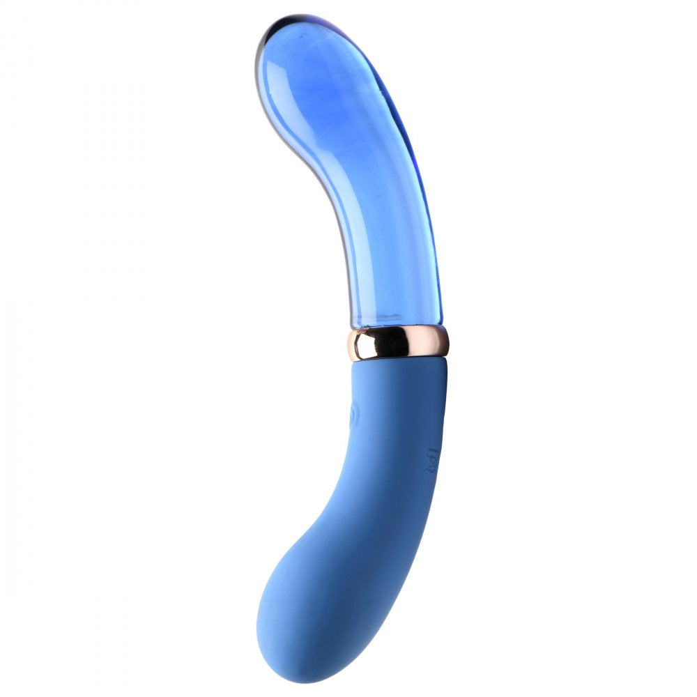 10X Bleu Dual Ended G-Spot Silicone and Glass Vibrator  Dildos