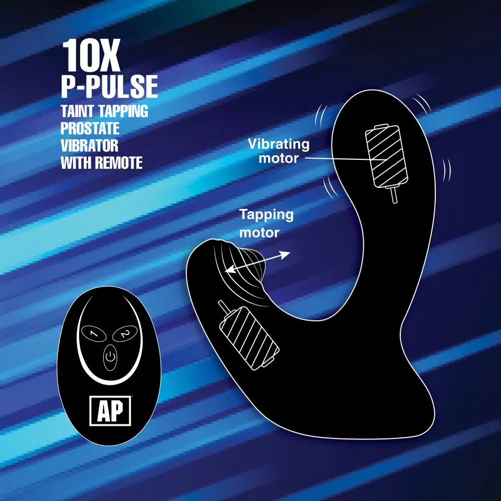 10X P-Pulse Taint Tapping Silicone Prostate Stimulator Perineum Toy with Remote  Cock Rings