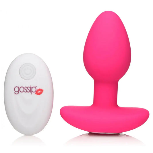 10X Pop Rocker Vibrating Butt Plug with Remote - Magenta  Vibrating Anal Sex Toy