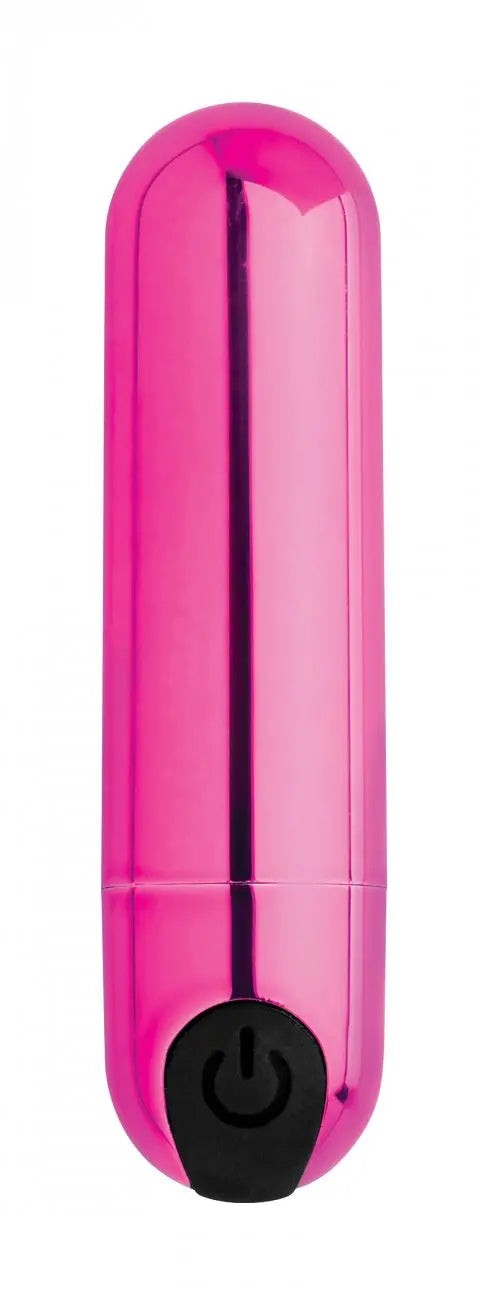 10X Rechargeable Vibrating Metallic Bullet - Pink  Bullet Vibrators