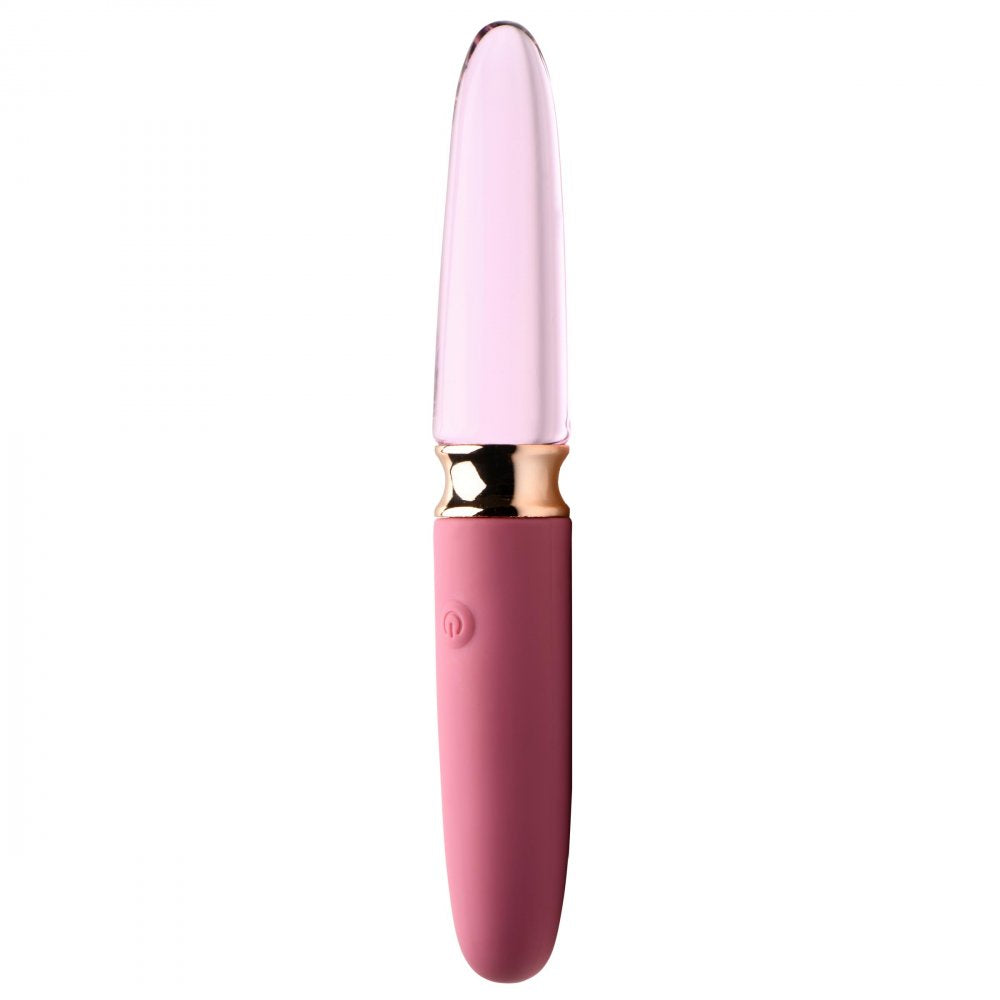 10X Rosé Dual Ended Smooth Silicone and Glass Vibrator  Dildos