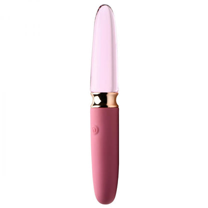 10X Rosé Dual Ended Smooth Silicone and Glass Vibrator  Dildos