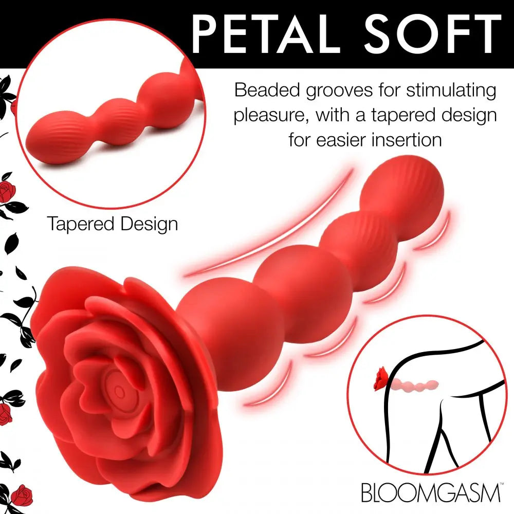 10X Rose Twirl Vibrating and Rotating Silicone Anal Beads  Anal Beads