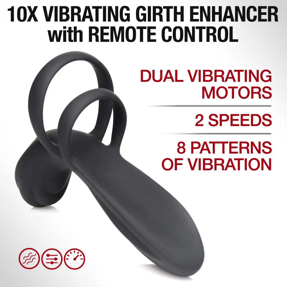 10X Silicone Vibrating Penis Girth Enhancer with Remote Control  Vibrating Toys