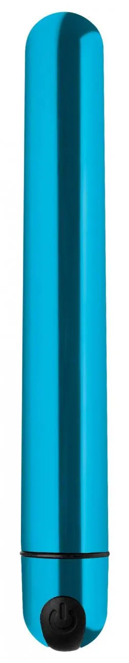 10X Slim Metallic Bullet Vibrator - Blue  Bullet Vibrators