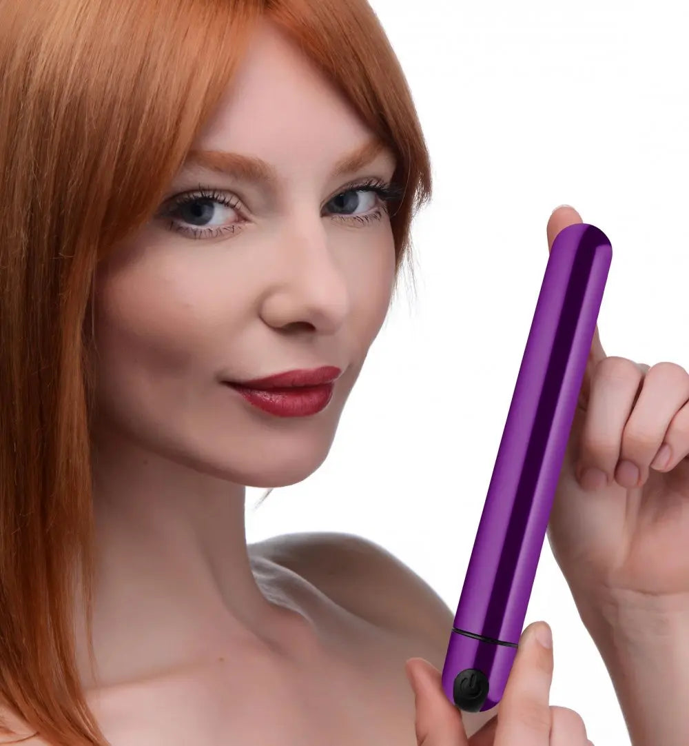 10X Slim Metallic Bullet Vibrator Sex Toy - Purple  Vibrating Dildo
