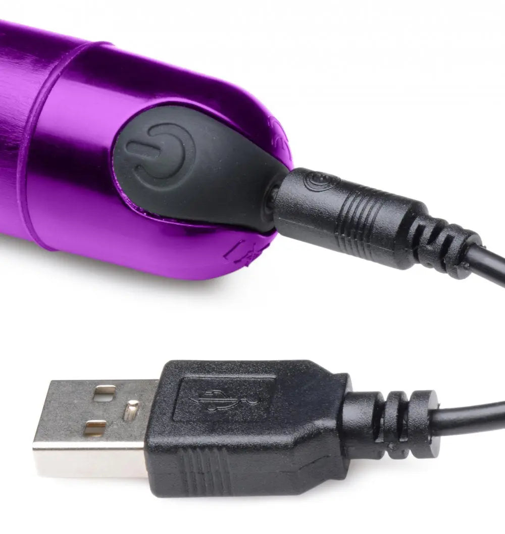 10X Slim Metallic Bullet Vibrator Sex Toy - Purple  Vibrating Dildo
