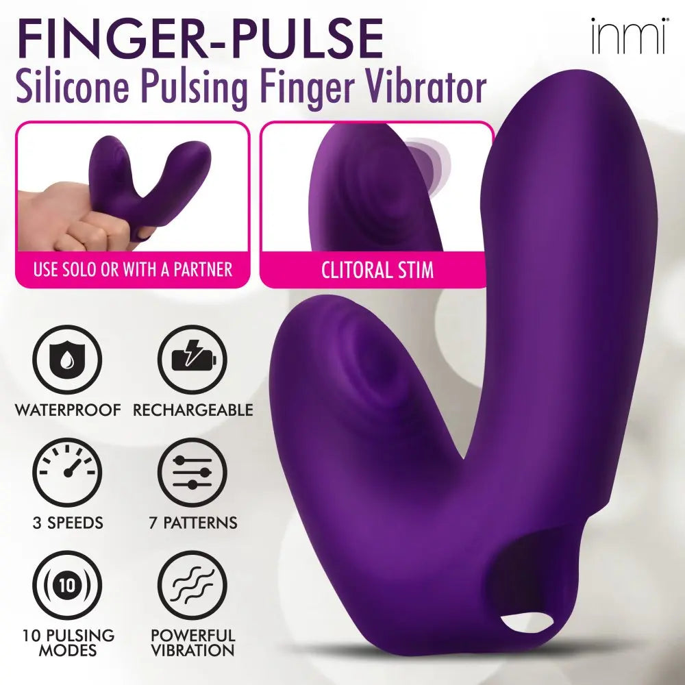 10X Vibrating Curved Silicone Finger Massager  Vibrating Toys