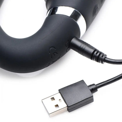 10X Vibrating Silicone Strapless Strap-on - Black  Strap-Ons and Harnesses