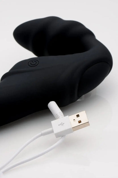 10X Vibrating Silicone Strapless Strap-on - Black  Strap-Ons and Harnesses