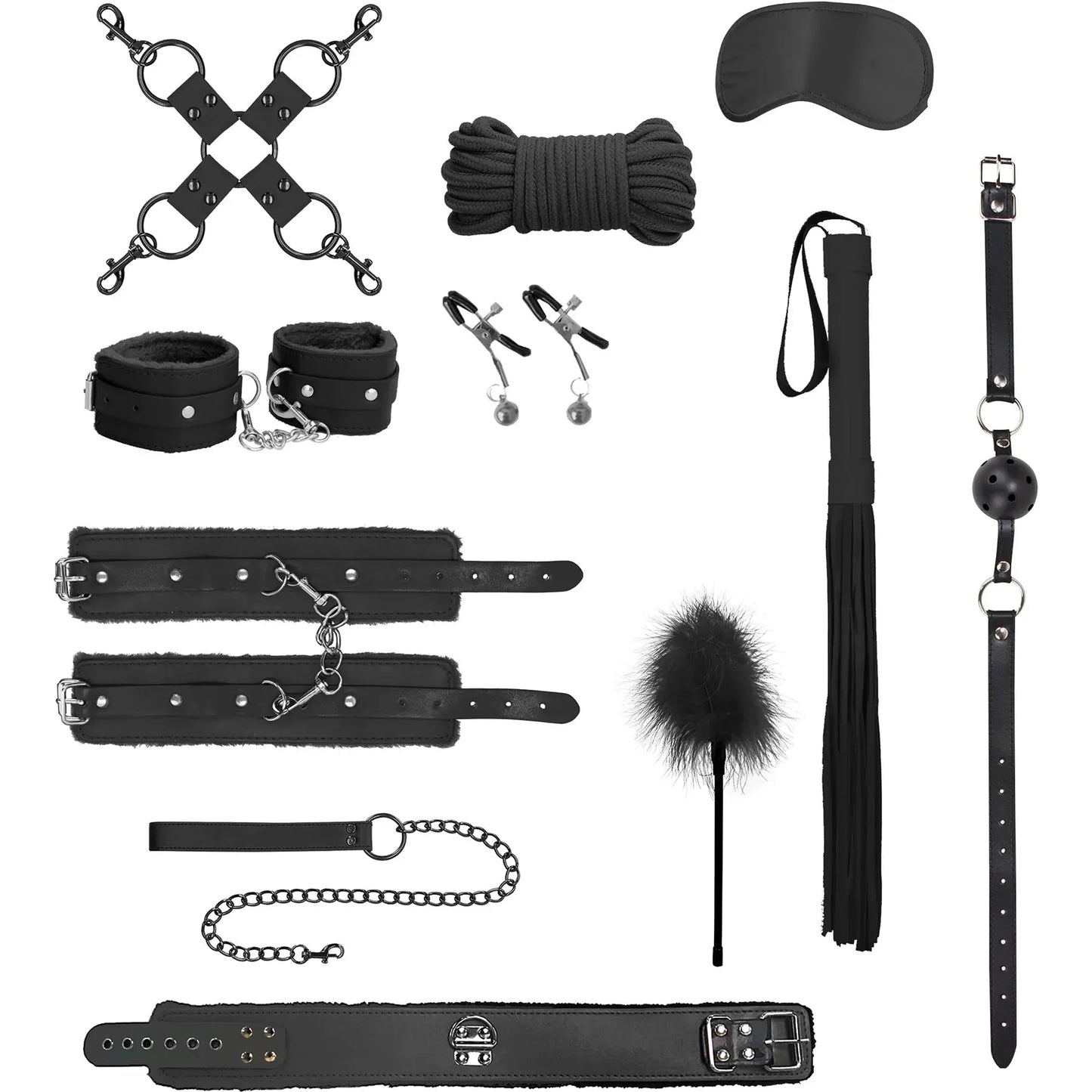 11-Piece Intermediate Bondage Kit Black  Bondage Kits