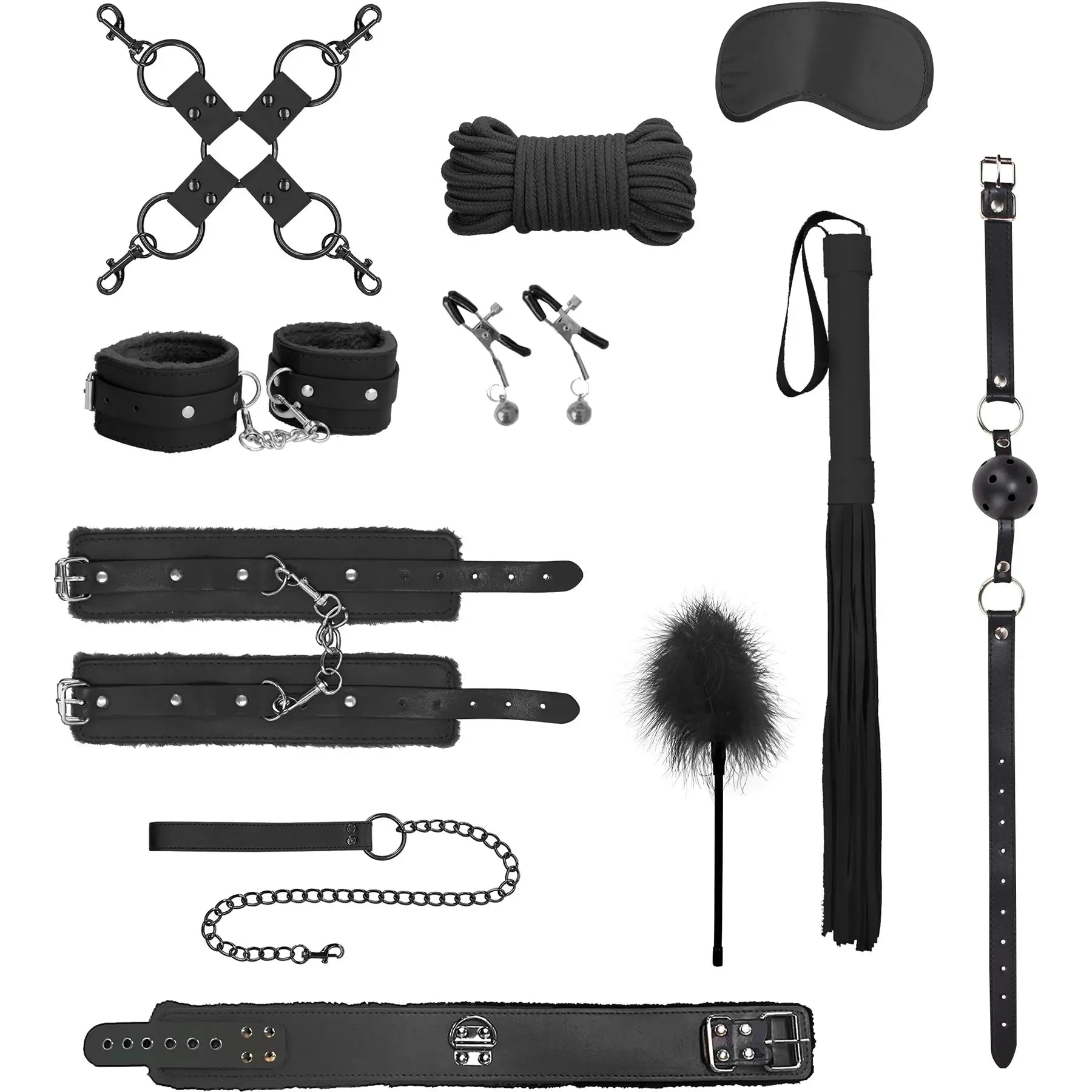 11-Piece Intermediate Bondage Kit Black  Bondage Kits