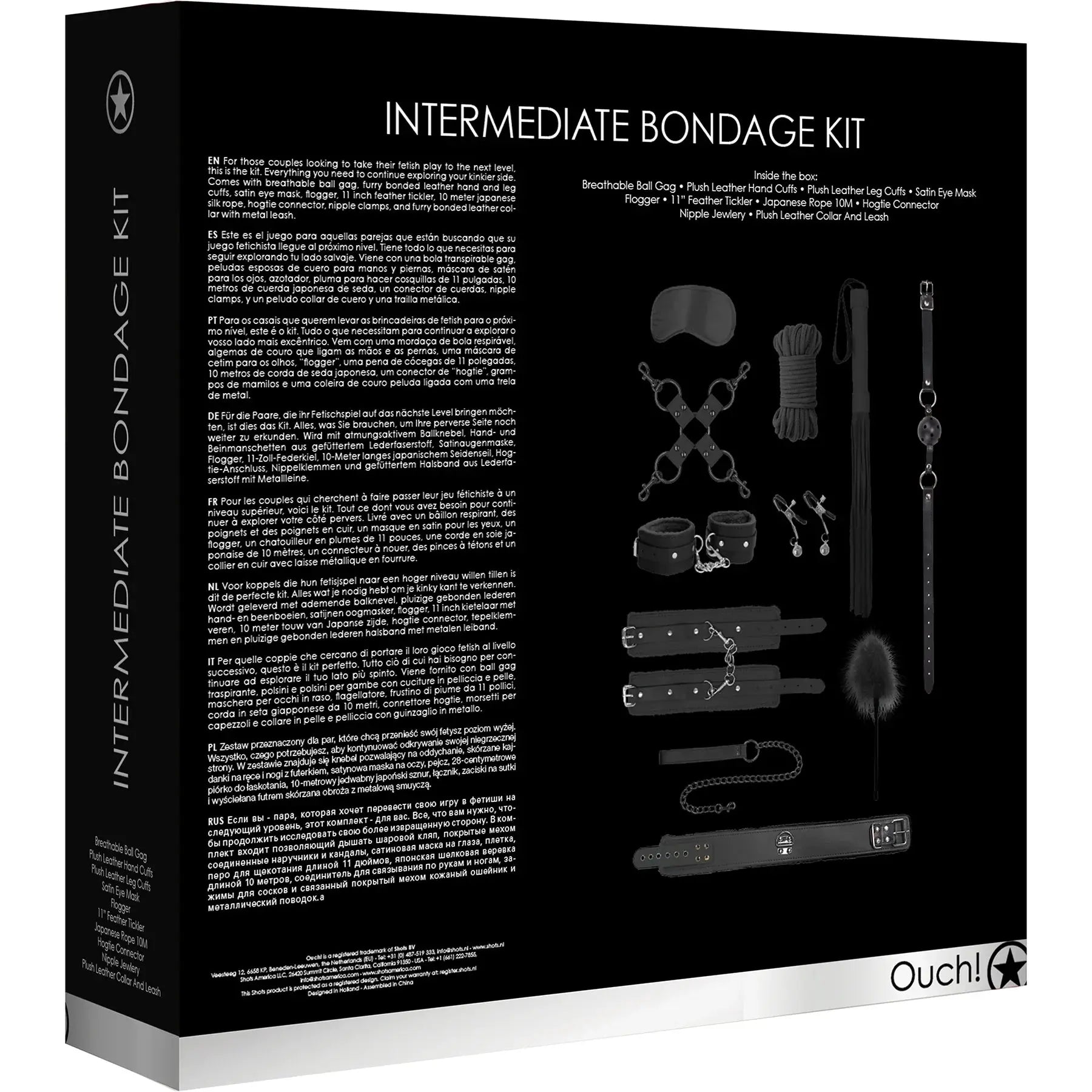 11-Piece Intermediate Bondage Kit Black  Bondage Kits