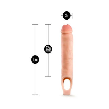 11.5 in. Silicone Cock Sheath Penis Extender Sling Beige  Penis Extenders and Sleeves