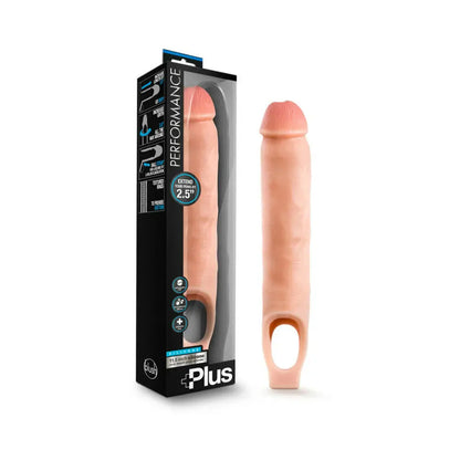 11.5 in. Silicone Cock Sheath Penis Extender Sling Beige  Penis Extenders and Sleeves