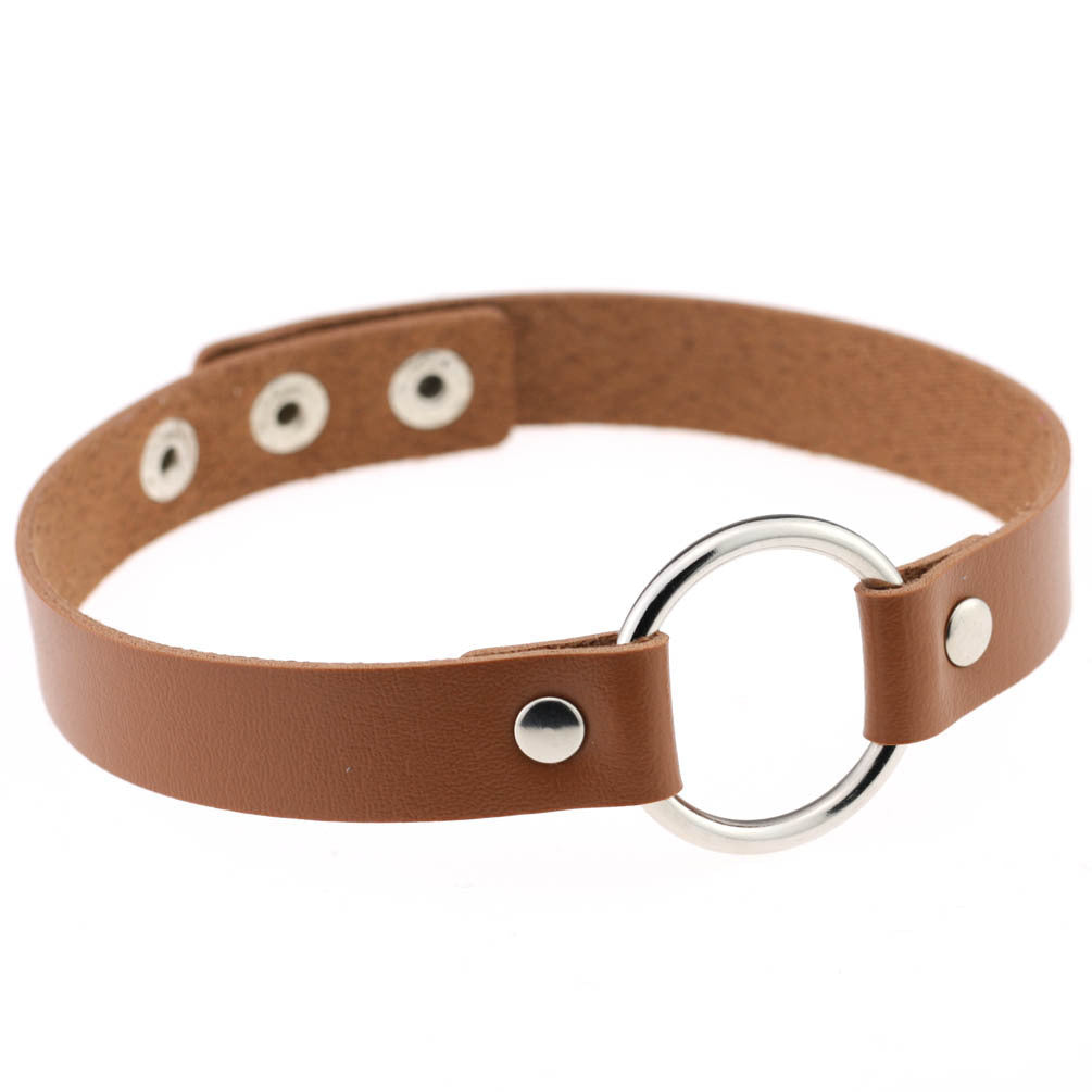 Simple Bondage Submissive Day Collar - Leather Choker 