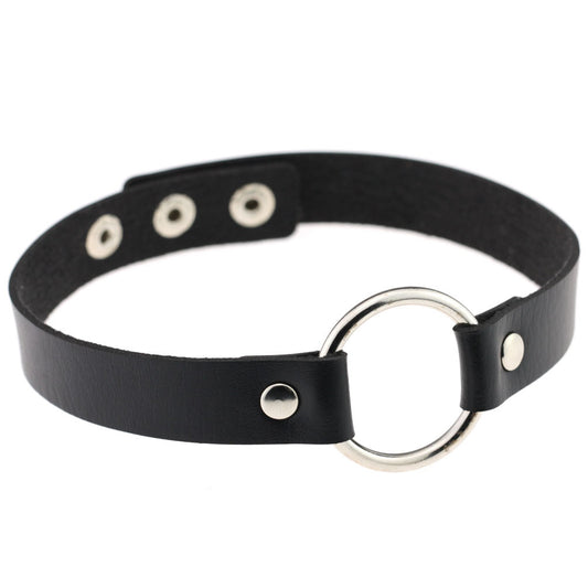 Simple Bondage Submissive Day Collar - Leather Choker 