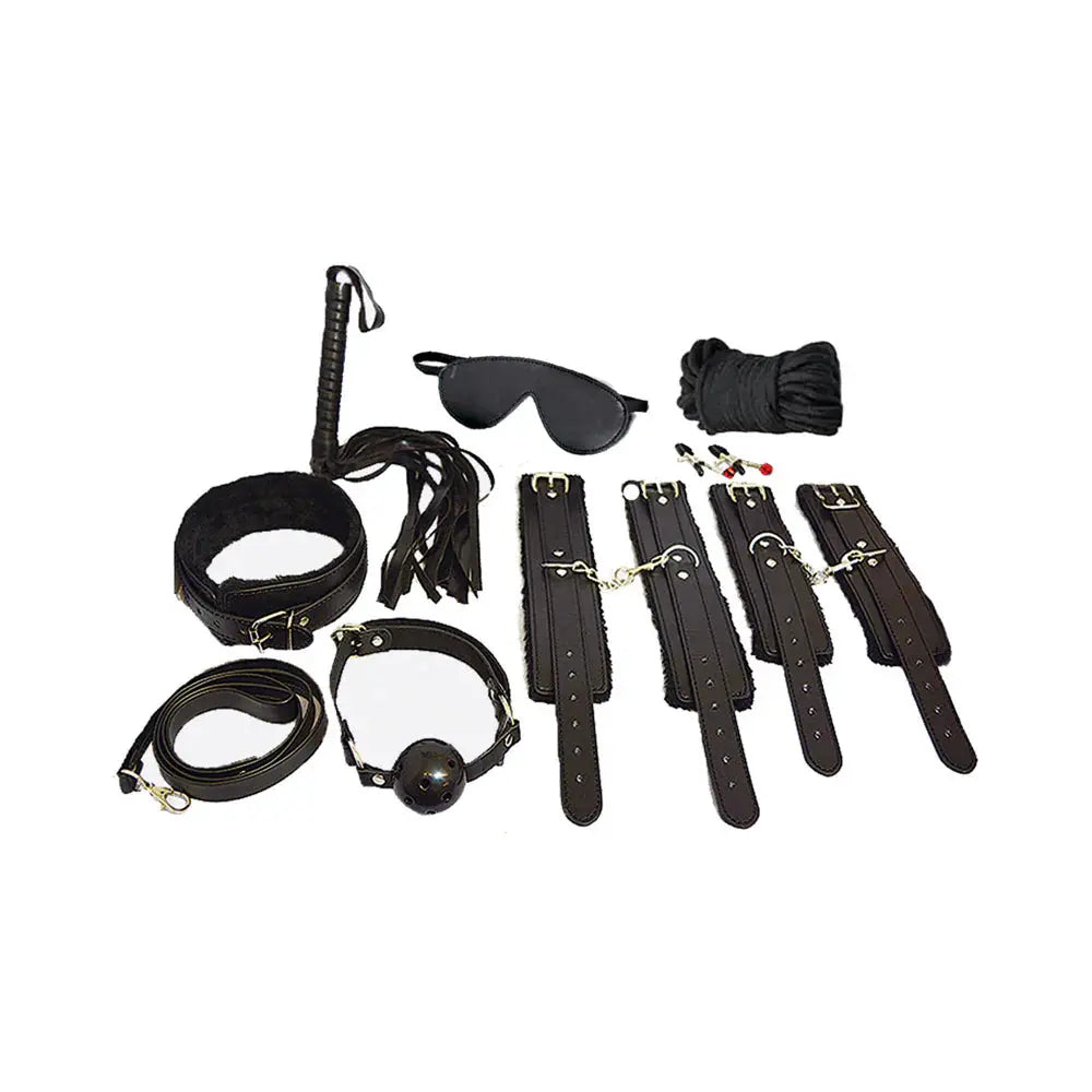 12-Piece Everything Beginner Bondage Kit Black First BDSM Set  Bondage Kits