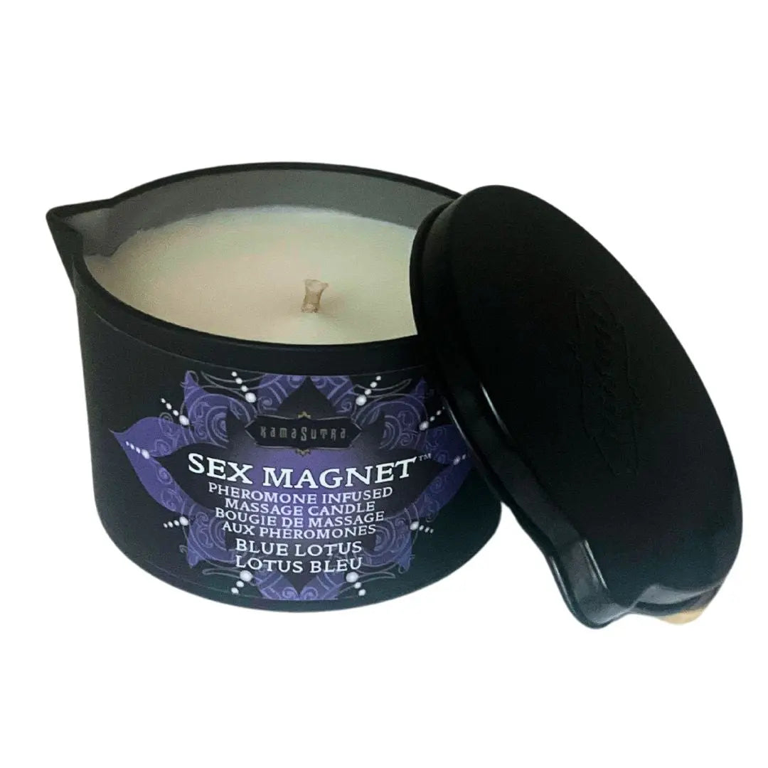 Sex Magnet Massage  Candle Blue Lotus (with pour spout) 6 oz/170 g  Candle