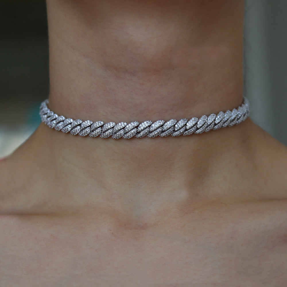 LuxeCuban Adjustable Zircon Choker