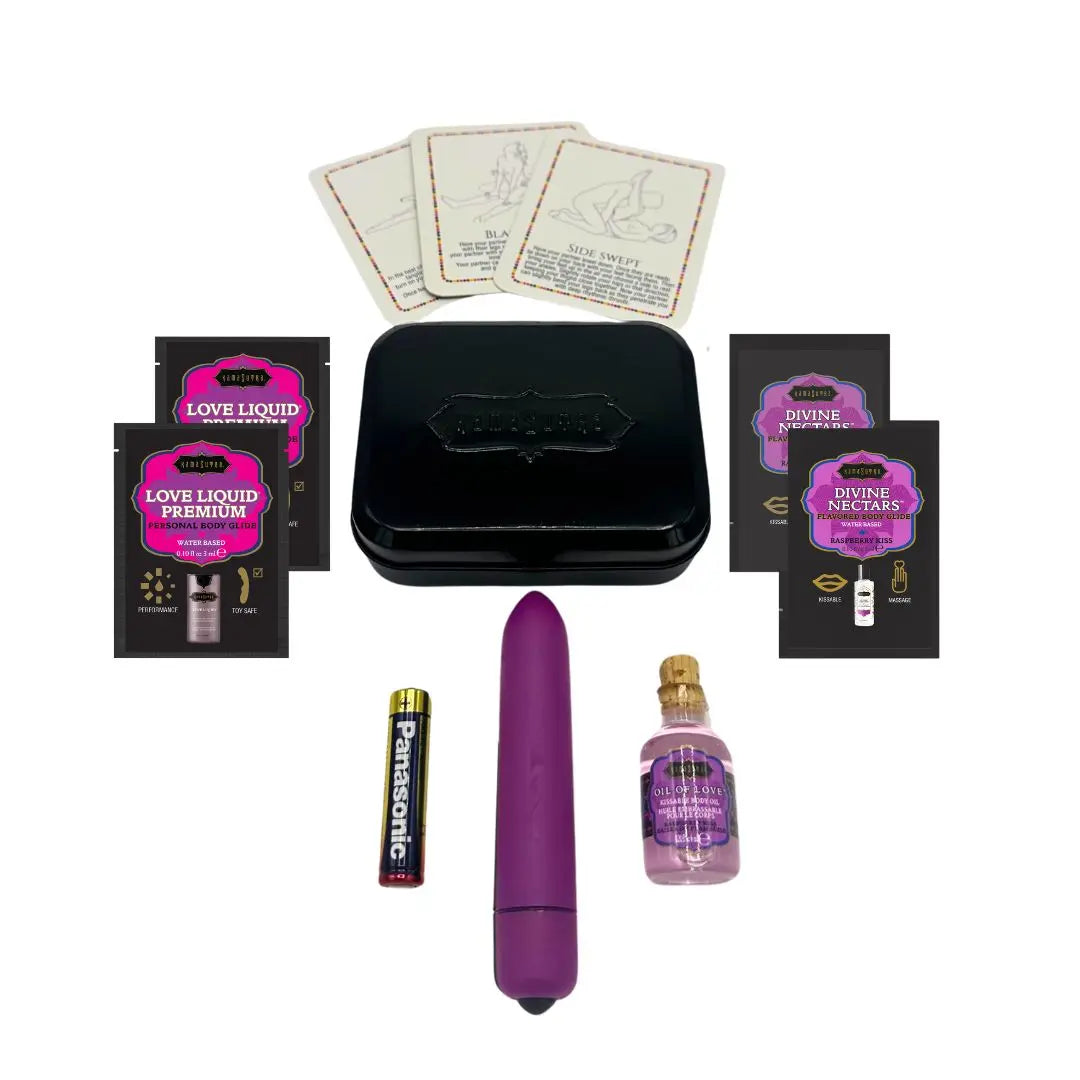 WEEKENDER KIT VIBE Raspberry Dreams Includes: Oil of Love, Reusable 10 speed mini vibe, Massage Oil, Love Liquid and Erotic Playcards  Gift Sets