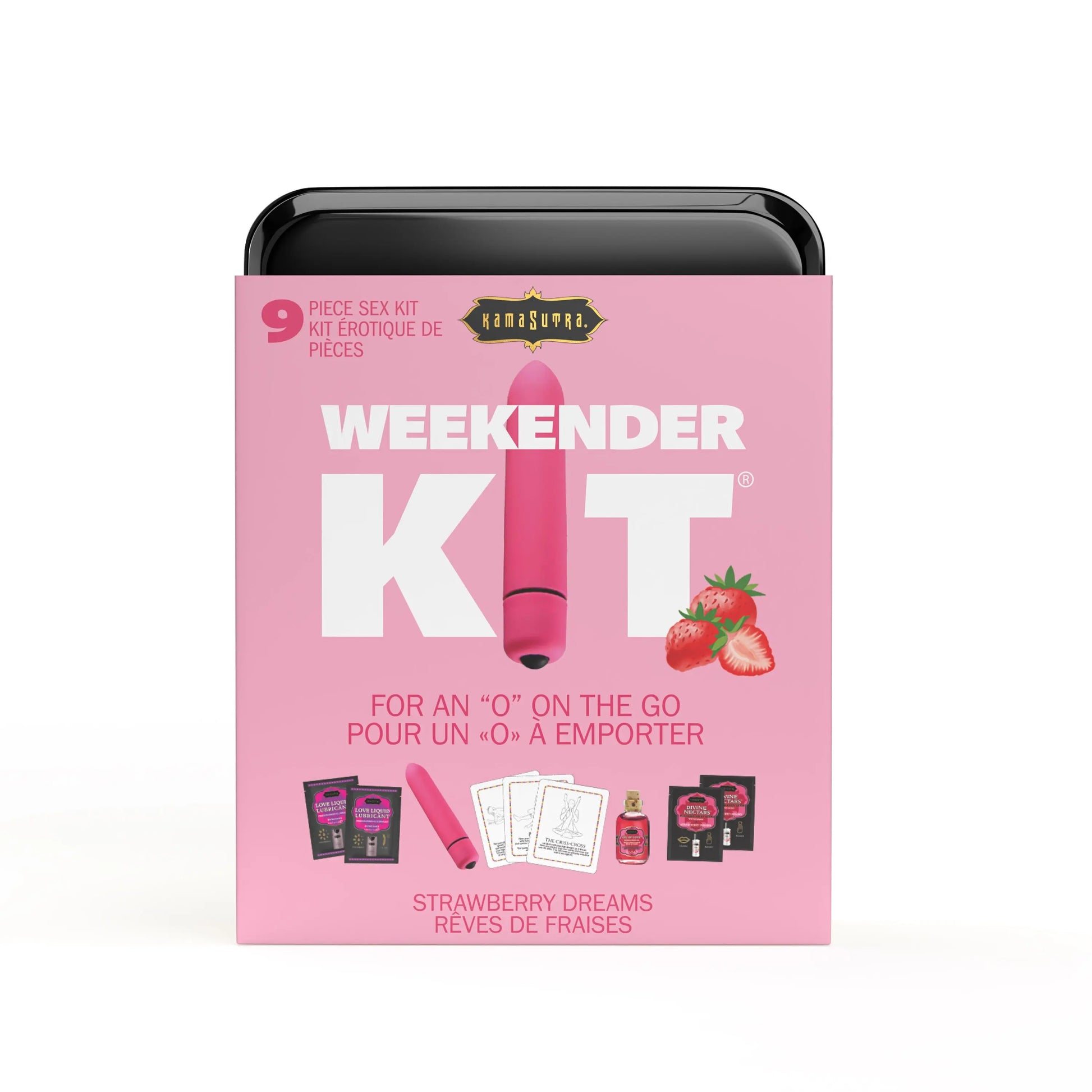 WEEKENDER KIT VIBE Strawberry Dreams Includes: Oil of Love, Reusable 10 speed mini vibe, Massage Oil, Love Liquid and Erotic Playcards  Gift Sets