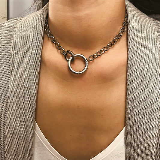 Male Sub Day Collar Metal Geometric Necklace 