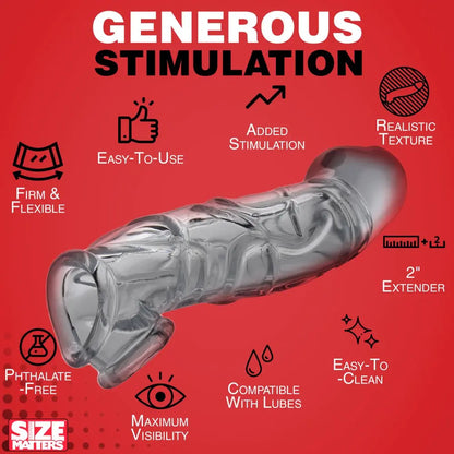 2 Inch Clear Penis Extender Sleeve Cock Sleeve  Penis Extenders and Sleeves