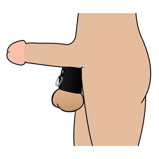 2 Inch Vegan Leather Ball Stretcher with D-Ring  Cock and Ball Torture