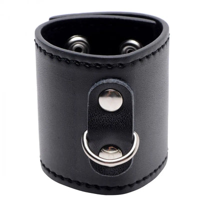 2 Inch Vegan Leather Ball Stretcher with D-Ring  Cock and Ball Torture