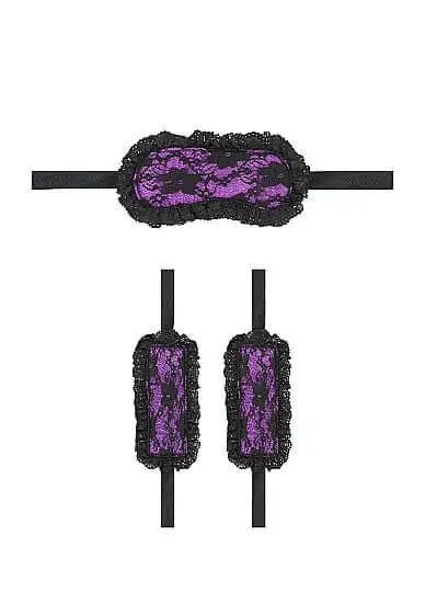 2-Piece Introductory Beginner Bondage Kit Purple and Black Lace 