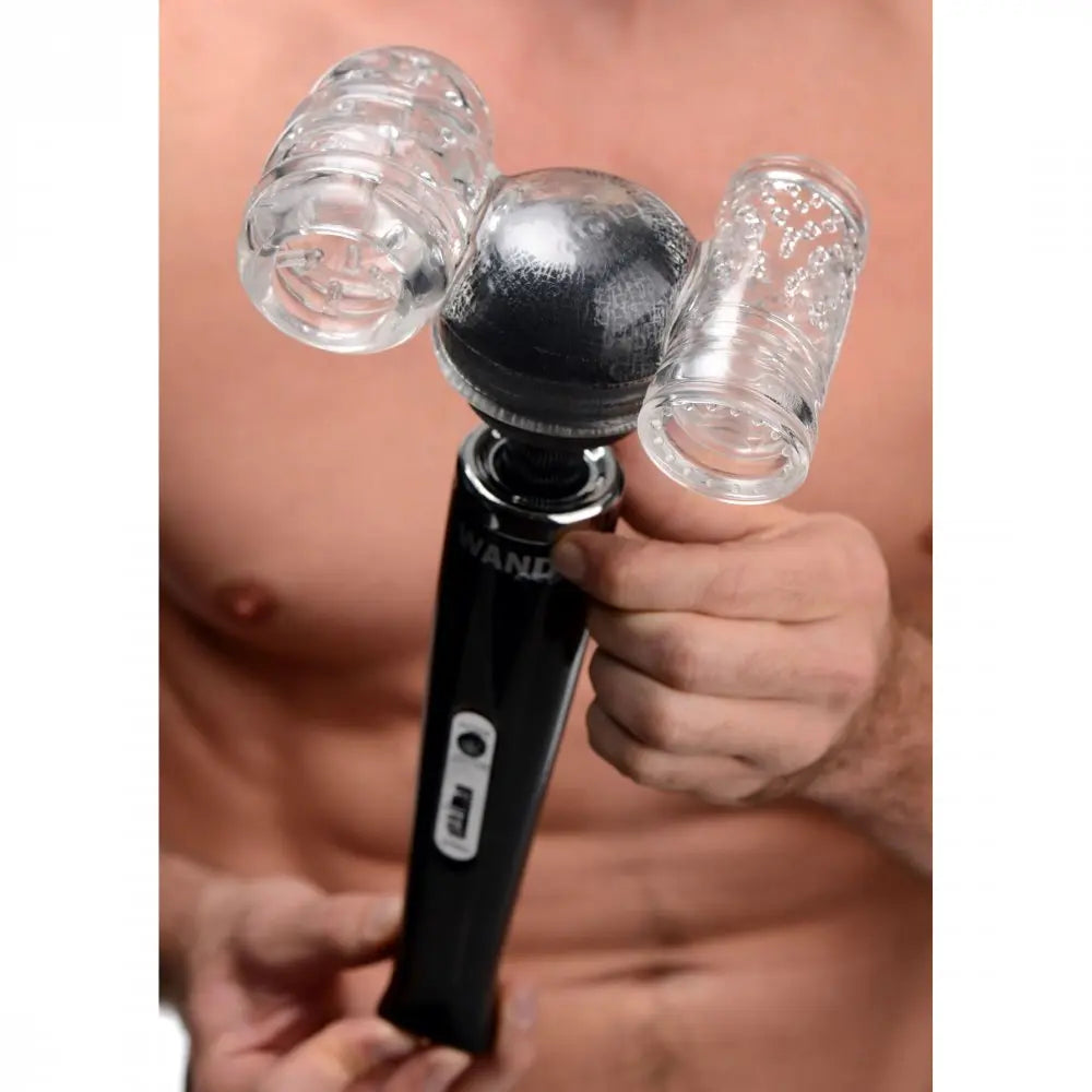 2 in 1 Male Masturbator Wand Attachment Sex Toy for Men  Wand Attachment