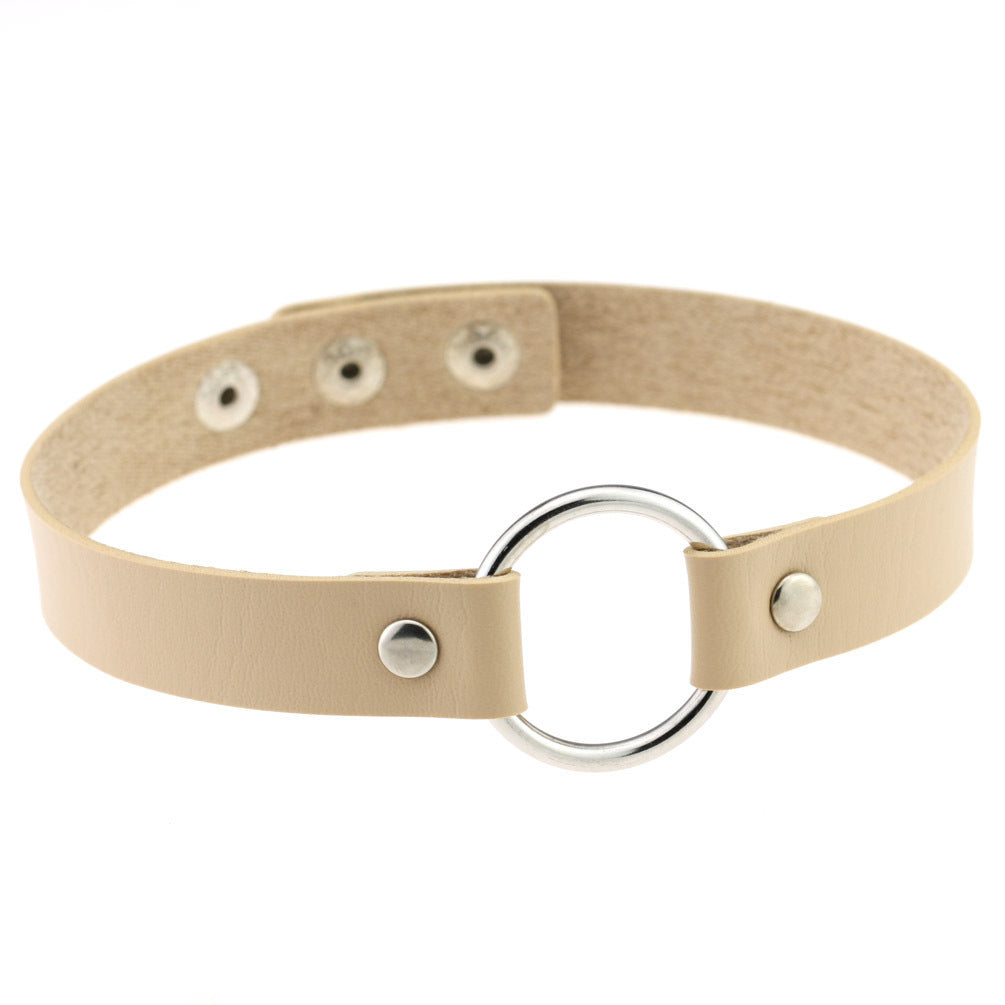 Simple Bondage Submissive Day Collar - Leather Choker 