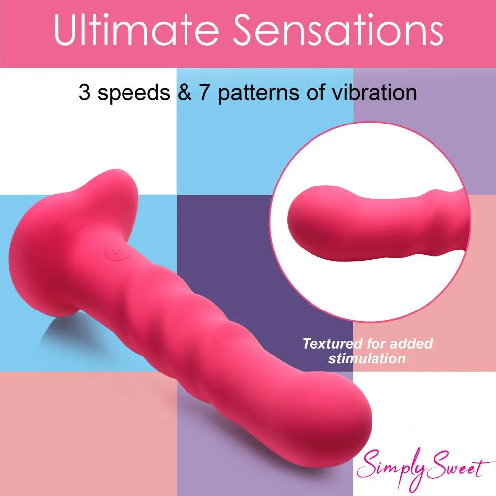 21X Ribbed Silicone Vibrating Dildo  Vibrating Toys