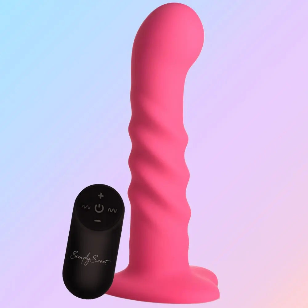 21X Ribbed Silicone Vibrating Dildo  Vibrating Toys