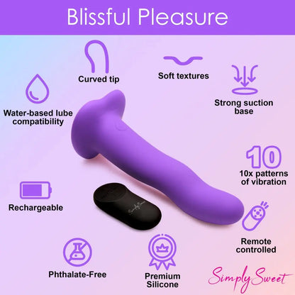 21X Wavy Silicone Vibrating Dildo  Vibrating Toys