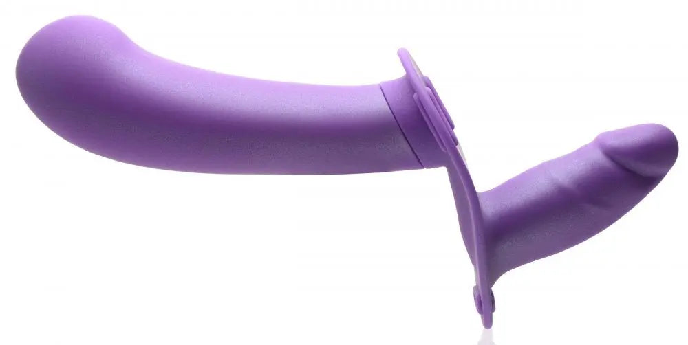 28X Double Diva 2 Inch Double Dildo with Harness and Remote Control - Purple  Strap-Ons and Harnesses