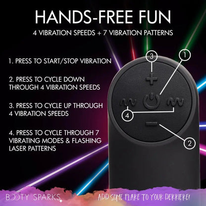 28X Laser Fuck Me Silicone Anal Plug with Remote Control - Large  Anal Plug Sex Toy