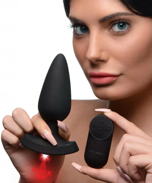 28X Laser Fuck Me Silicone Anal Plug with Remote Control - Large  Anal Plug Sex Toy