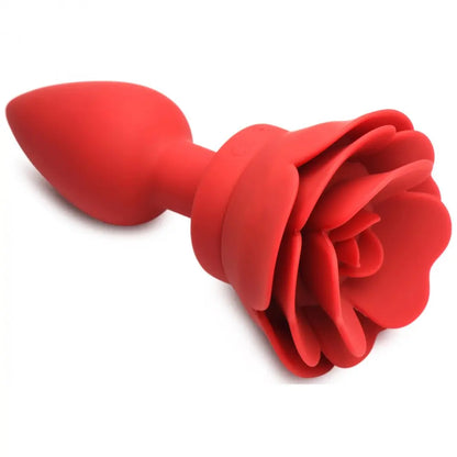 28X Silicone Vibrating Rose Anal Plug with Remote - Medium  Anal Plug Sex Toy