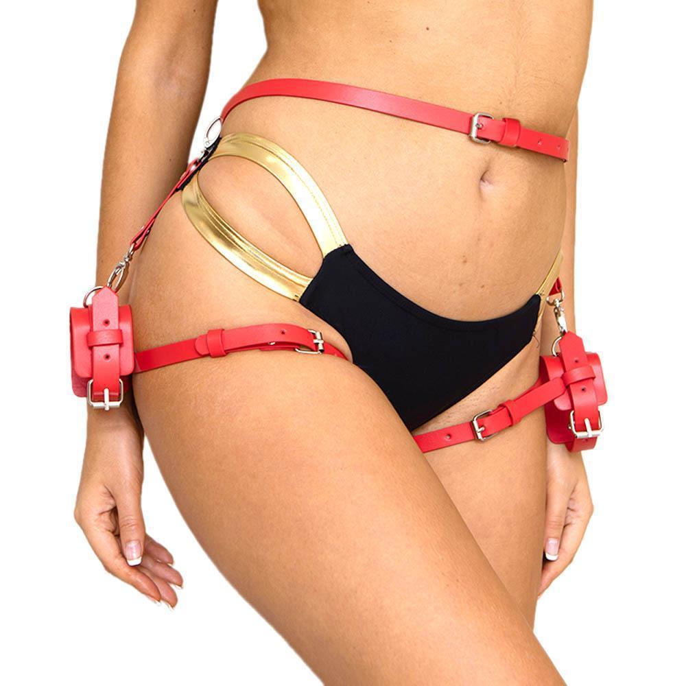 Waist Belt Female Handcuffs Suit Bondage 