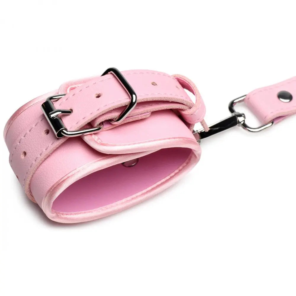 DDLG Pink Bondage Thigh Harness with Bows - XL/2XL  Luxury Leather