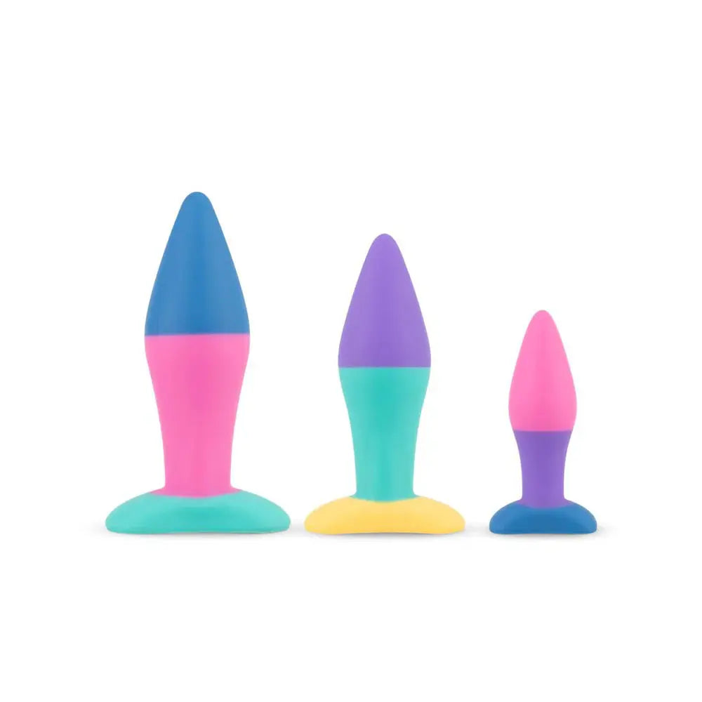 3-Piece Butt Plug Set Multicolor Anal Training Kit  Anal - Kits