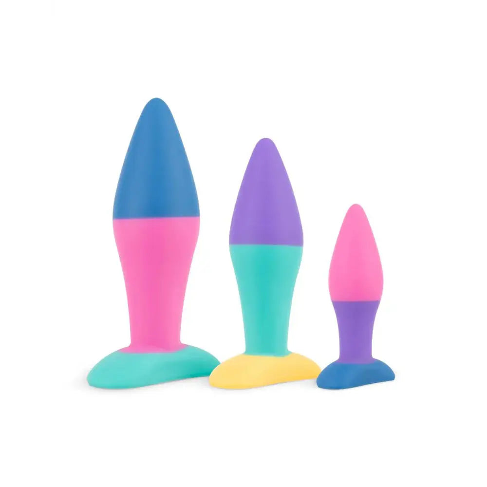 3-Piece Butt Plug Set Multicolor Anal Training Kit  Anal - Kits